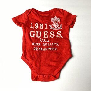Baby Guess Short Sleeve Red Bodysuit Size 0-3M